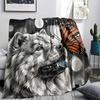 1PC Watercolor Pet Art Print Flannel Blanket, High quality All Seasons, Home Decor, Warmth and Comfort, Perfect for Christmas Gifts