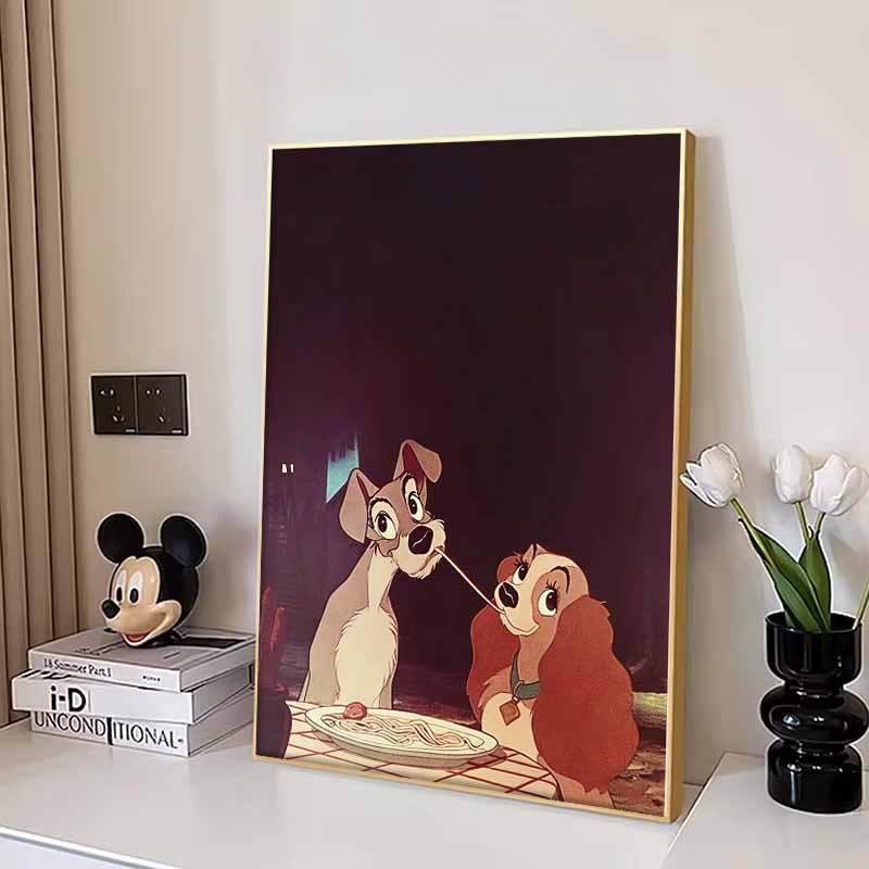 Disney Diamond Painting 5D Lady and The Tramp Pasta Scene Illustration Cartoon Movie Cross Stitch Embroidery Handmade Gift Home Decoration