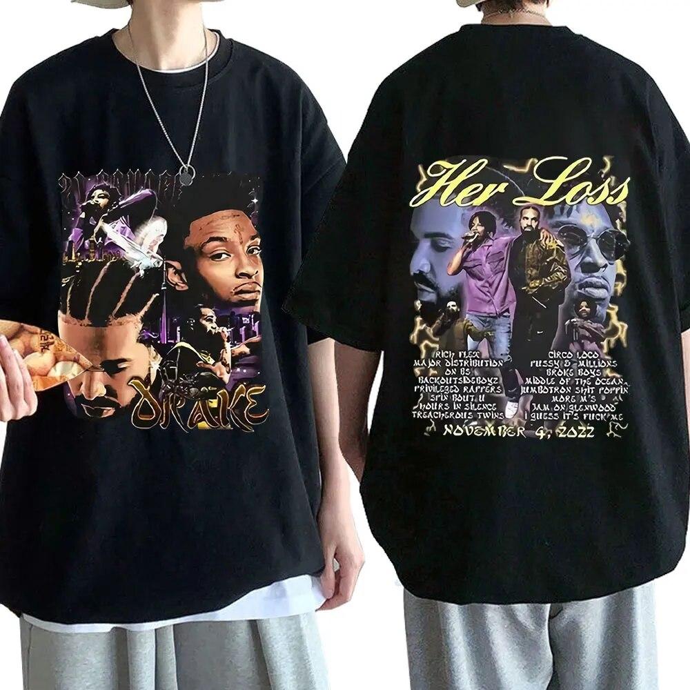 Rapper Drake New Oversized T Shirt Certified Lover Boy Album Print T-shirt Unisex Hip Hop Casual Funny T Shirts Unisex Streetwear