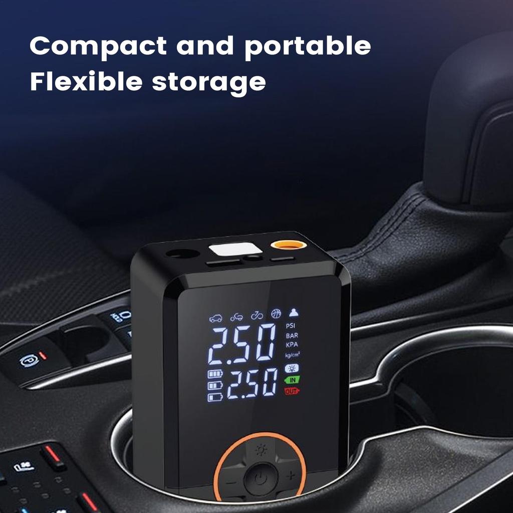 Portable Air Compressor 130 PSI Tire Inflator with LED Smart Air Compressor for Car Bike Auto Truck Road Outdoor Balloon Ball