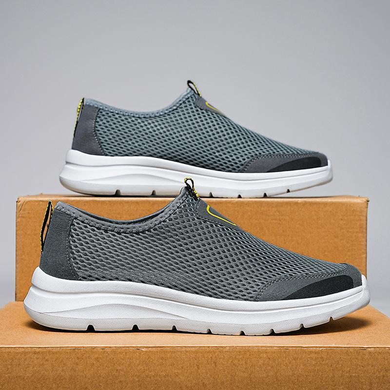 Large Size Casual Shoes Men's Summer New Mesh Foot Cover Breathable Men's Single Shoes Korean Version Versatile Outdoor Sports Trendy Shoes