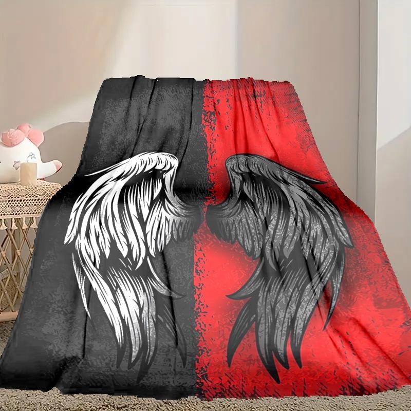 1pc Cozy Print Blanket, Demon Blanket Appropriate for Home Picnic and Travel Adventures