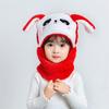 M size Kids Girls Boys Cartoon Hat Scarf Thicken Plush Cap Children Winter Fleece Hat Neck Warmer
