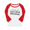 Oberteile für junge Mädchen 4-16 Jahre Rundhals 3/4-Ärmel T-Shirts Trendige Oberteile Outfit T-Shirts Weihnachtstag