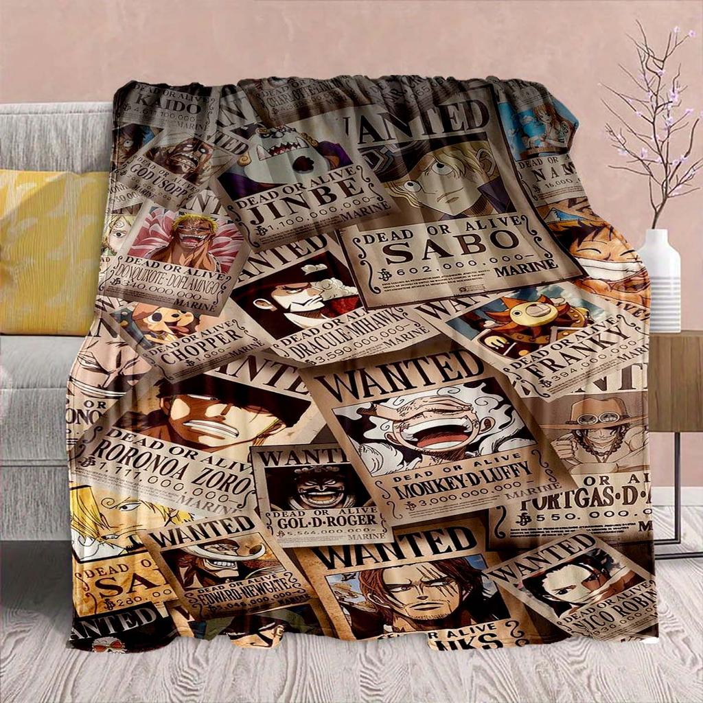 One Piece Anime Flannel Blanket - Soft Warm Perfect for Sofa, Bedding Camping Travel Office Home Decor 