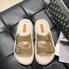 Women's Slippers Fur Plush Platform Wear Non-slip Slippers Casual Fashion Pin Buckle Roman Flip-flops Winter New Style