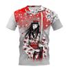 Mens Short Sleeve T-Shirt With 3D Samurai Graphic Print Breathable Cotton Blend Streetwear Style