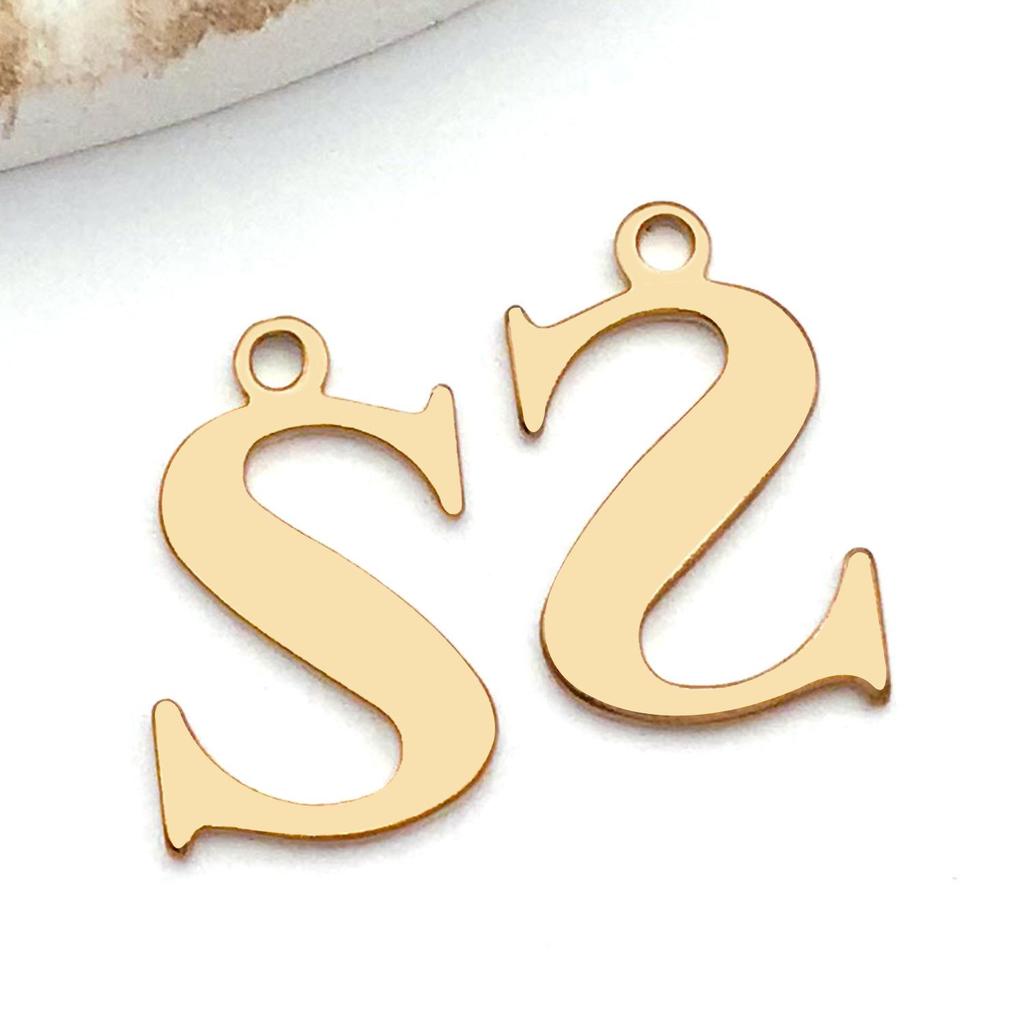 Stainless Steel Alphabet Pendant Jewelry Accessories for DIY Necklaces, Bracelets & Earrings
