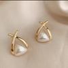 Imitation Pearl Earrings For Women Heart Round Stud Earrings Elegant Love Ear Stud Party Wedding Jewelry Valantine Day Gifts K0