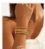 Elegant Gold Beaded Stainless Steel Bracelet for Women - High-End Minimalist Design
