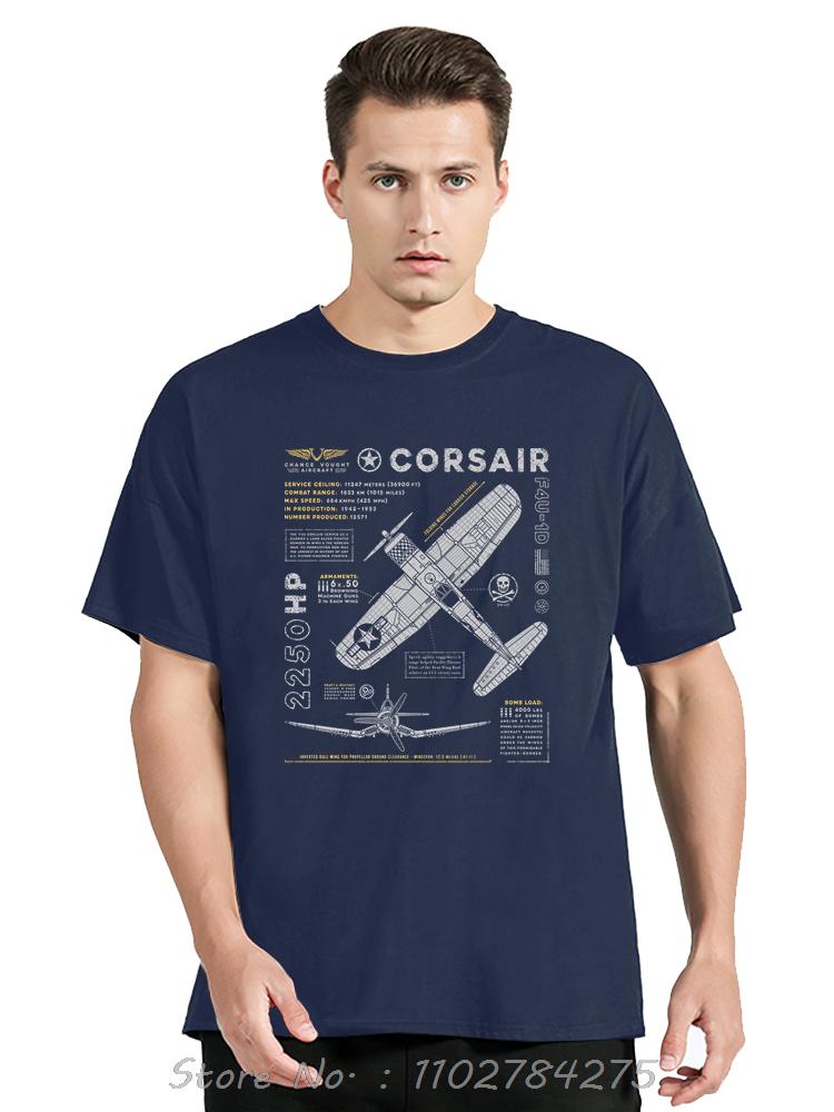 Mens Clothing F4U Corsair Classic Oversized T-shirt Custom Funny Fitness T Shirt Hip Hop Streetwear Casual Fashion Cotton Tshirt