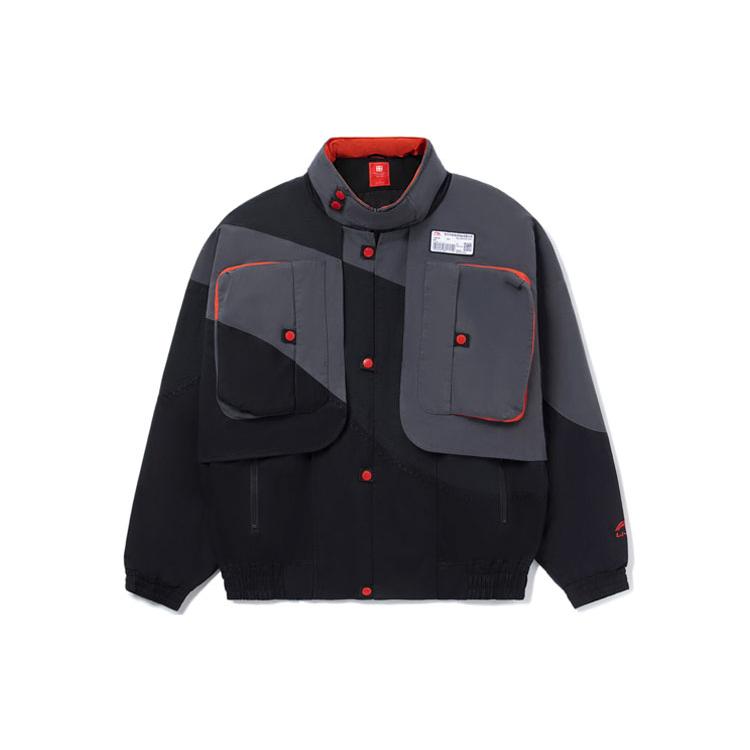 Куртки Li Ning Унисекс Эбеновый Черный Стойка Умеренная Рабочая одежда AFDR699-1 M