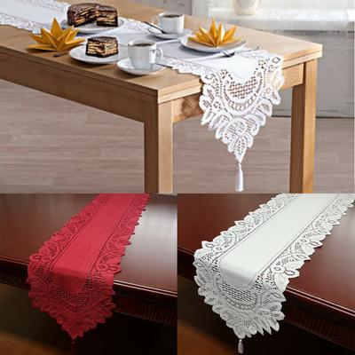 Vintage Hand-woven Lace Rectangular Table Cloth Coffee Table Mats Party Wedding
