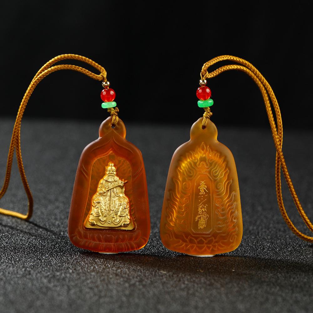 Taishang Laojun Colored Glaze Bagua Pendant