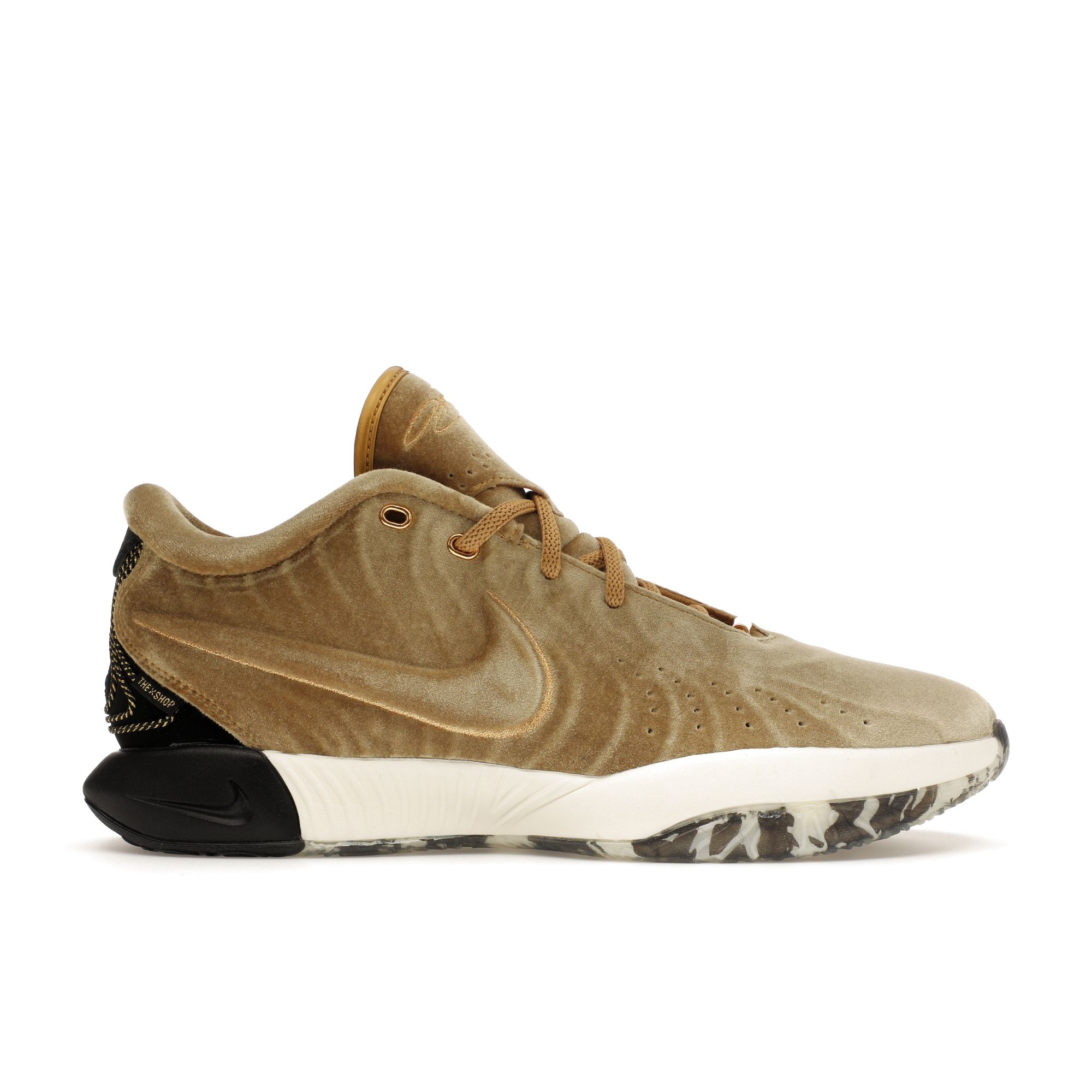 Nike The Shop x LeBron 21 Nobility Men Sneakers Gold Metallic-Gold Black FZ7883-700 43