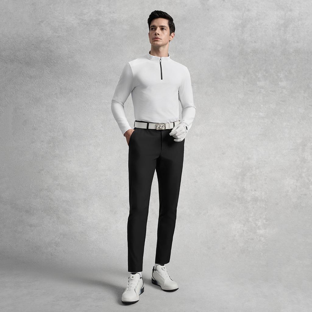 Fila Golf Series Casual Classic Versatile Simple Comfortable Straight Leg Knit Sports Pants Men Bottoms A11M535809F-BK