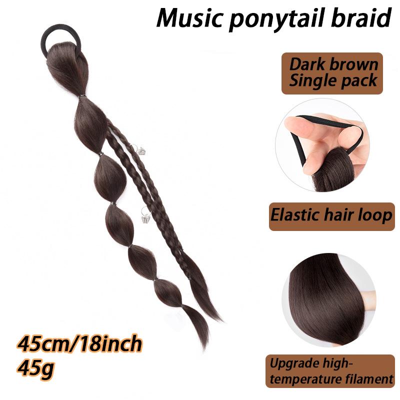 

Перука Horsetail Music Bubble Braid Косу Horsetail Fried Dough Twists легко носити, природно та зручно