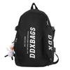 Men Lightweight Backpack Letter Print Student Schoolbag Women Large Capacity Campus Backpack with Pen Bag