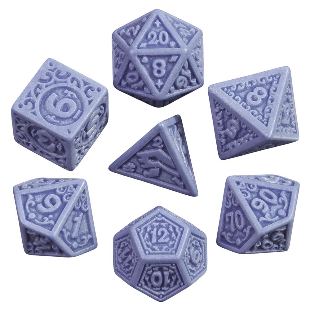 7pcs Polyhedral Dice Set with Tube Textures Pattern Dice Roll Playing Game for Entertainment/Party Game/Education/Gift