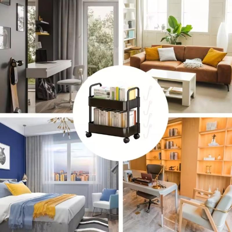 Prostorově úsporný pojízdný úložný vozík Pevný plastový servisní vozík Příslušenství pro knihy, náčiní a další Organizace