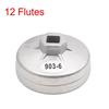 12 Flutes 75mm Inner Dia Metal Oil Filter Wrench Cap Tool Remover for Car