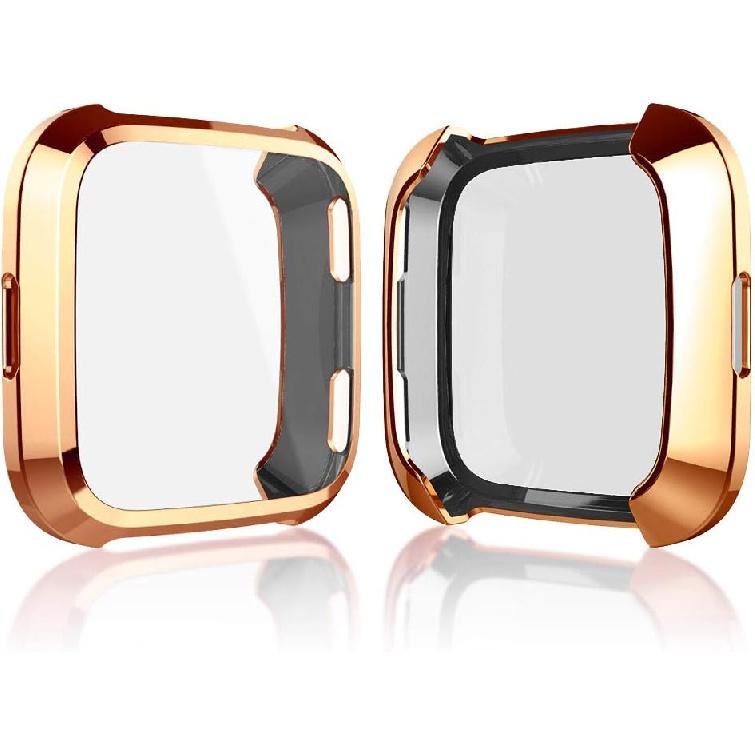 [8-Pack] Screen Protector Case Compatible with Fitbit Versa Cover,All-Around Soft TPU Plated Cover Ultra Slim Scratch-Proof Bumper Shell Accessories