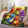Flannel Throw Blanket Cute Smiling Dinosaurs HD Digital Print,suitable for Sofas,beds,offices,travel,camping Chairs,warm Blanket