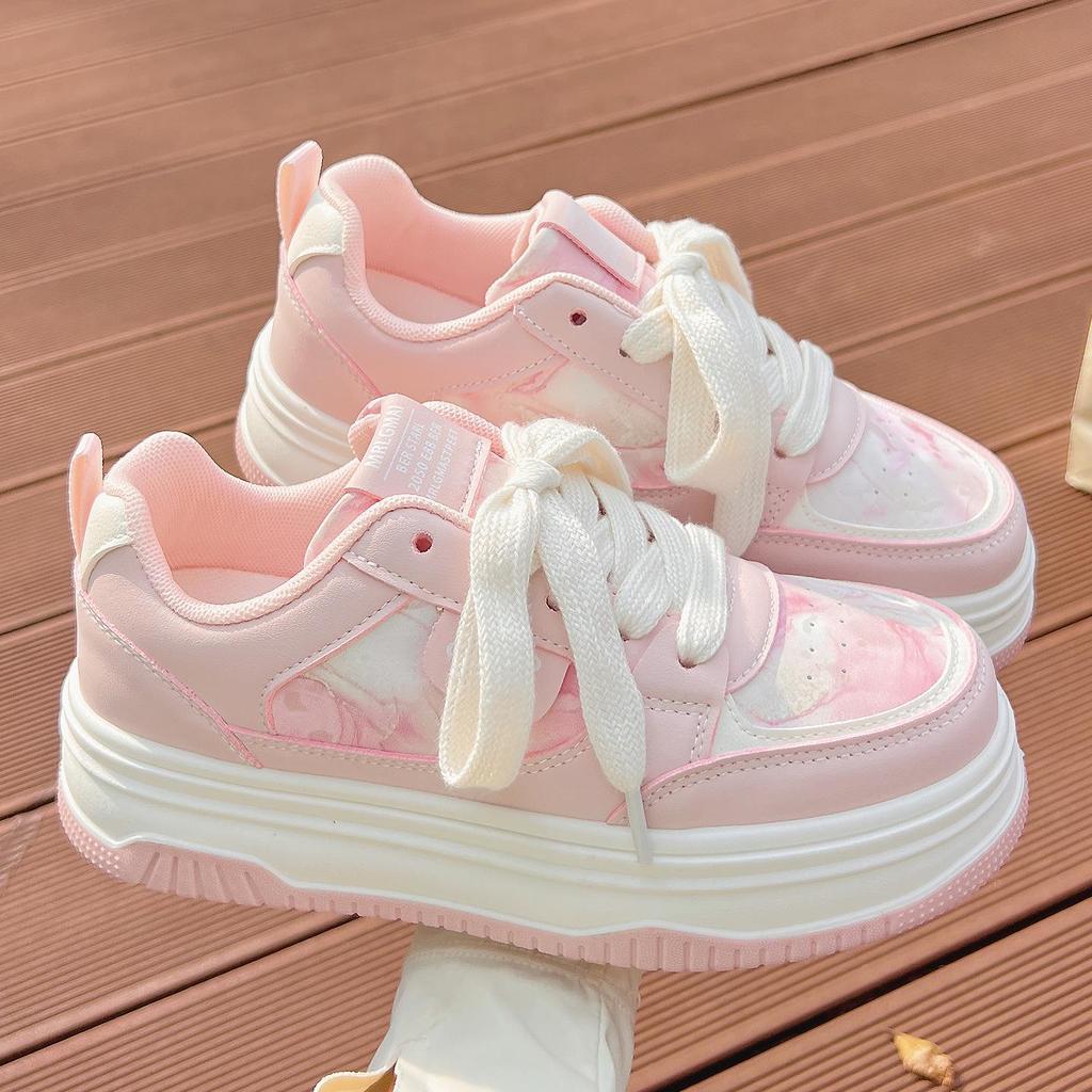 Pink Women's Summer 2025 Loafers: Versatile Thick Sole Casual Shoes (BEBE1629)