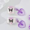 Apple Bluetooth Headset Cover Is Suitable For Airpodspro1/2 Generation Female 3 With Transparent Love Purple Little Devil Cute