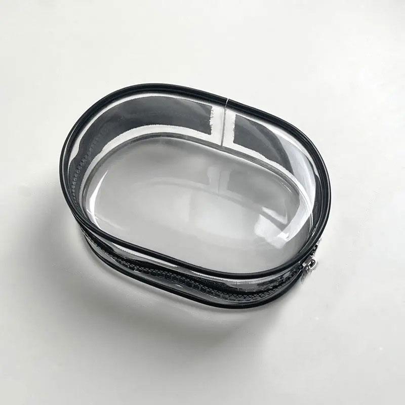 1PC Transparent Portable Mini Clear Zipper Storage Bag With Keychain Loop Earphone And Charger Case