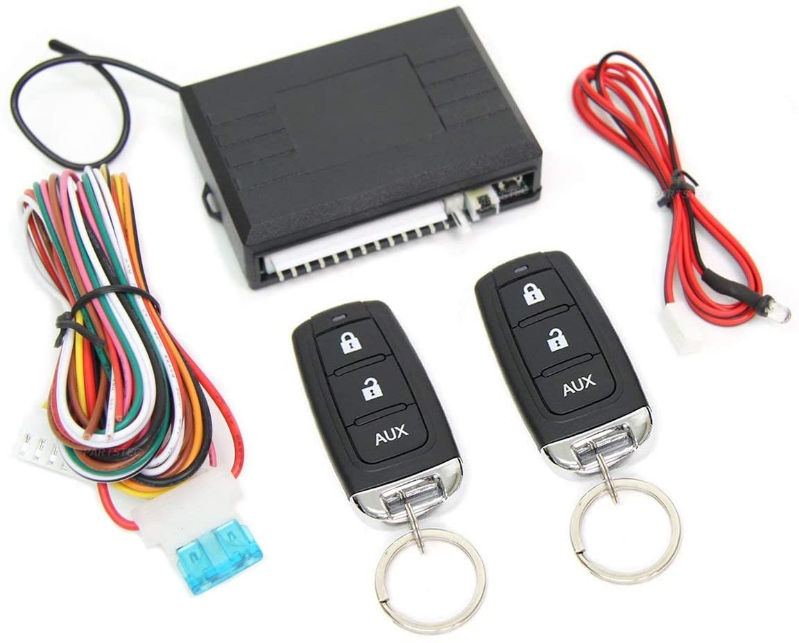 

MOTOR POWER Universal 12V Keyless Entry Kit with Answerback Dummy and 2 Remotes Included Function, Security, / 153-3