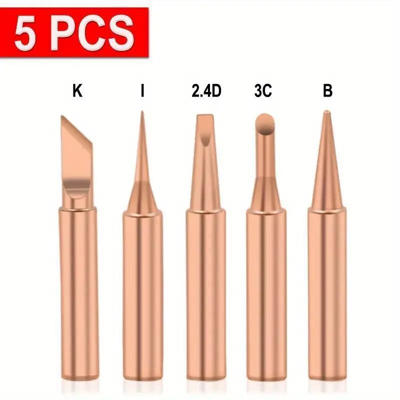 5PCS Soldering Iron Heads Electric Soldering Iron Matching Soldering Head Soldering Dots Pen Head With Soldering Iron Head Sleev