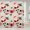 Merry Christmas Shower Curtain For Bathroom Decor Xmas Santa Claus Bath Curtain Cute Snowman Bathroom Accessories Red Waterproof