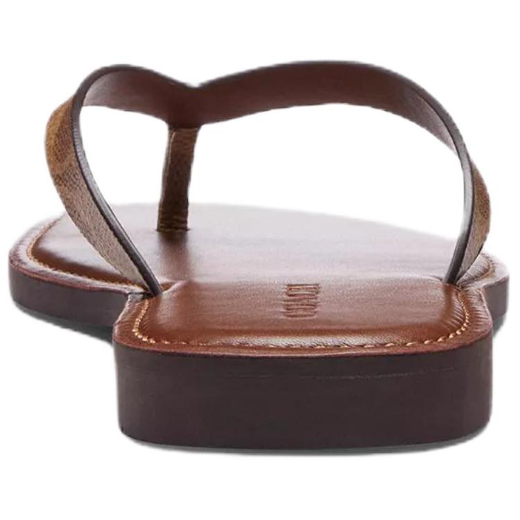 Coach Brianna Round Toe Flat Rubber Sole Flip Flops Women Footwear Brown CZ371-BRN