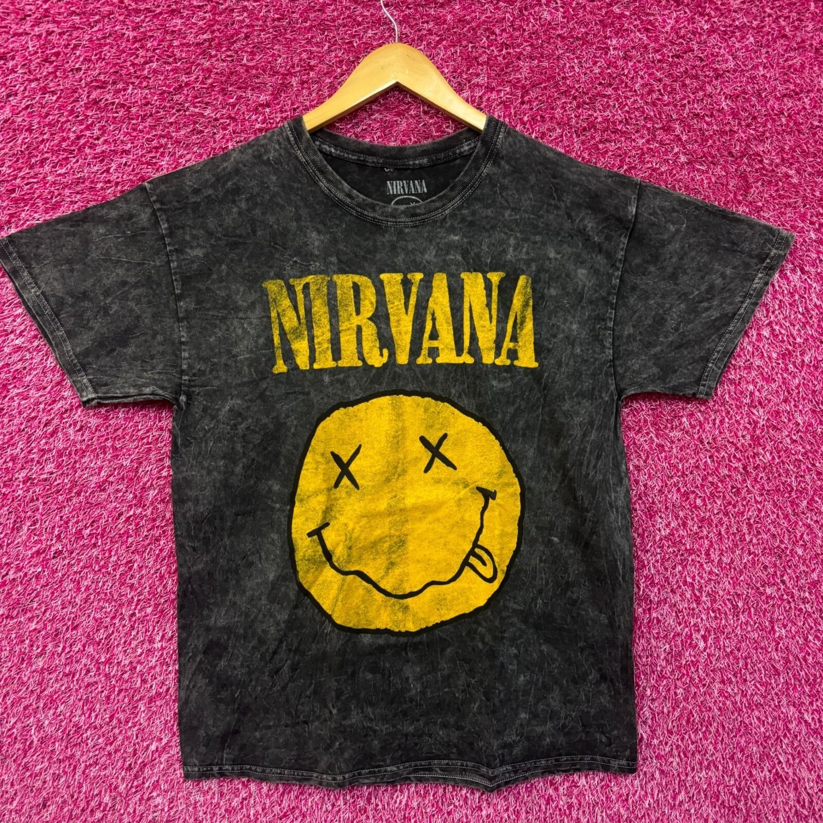Nirvana Never Mind Смайлик Mineral Wash гранж Футболка размер L M