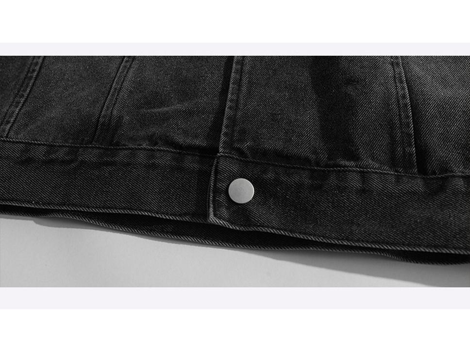 Autumn/Winter Retro American Lapel Denim Jacket - Loose Fit, High-End Workwear Style