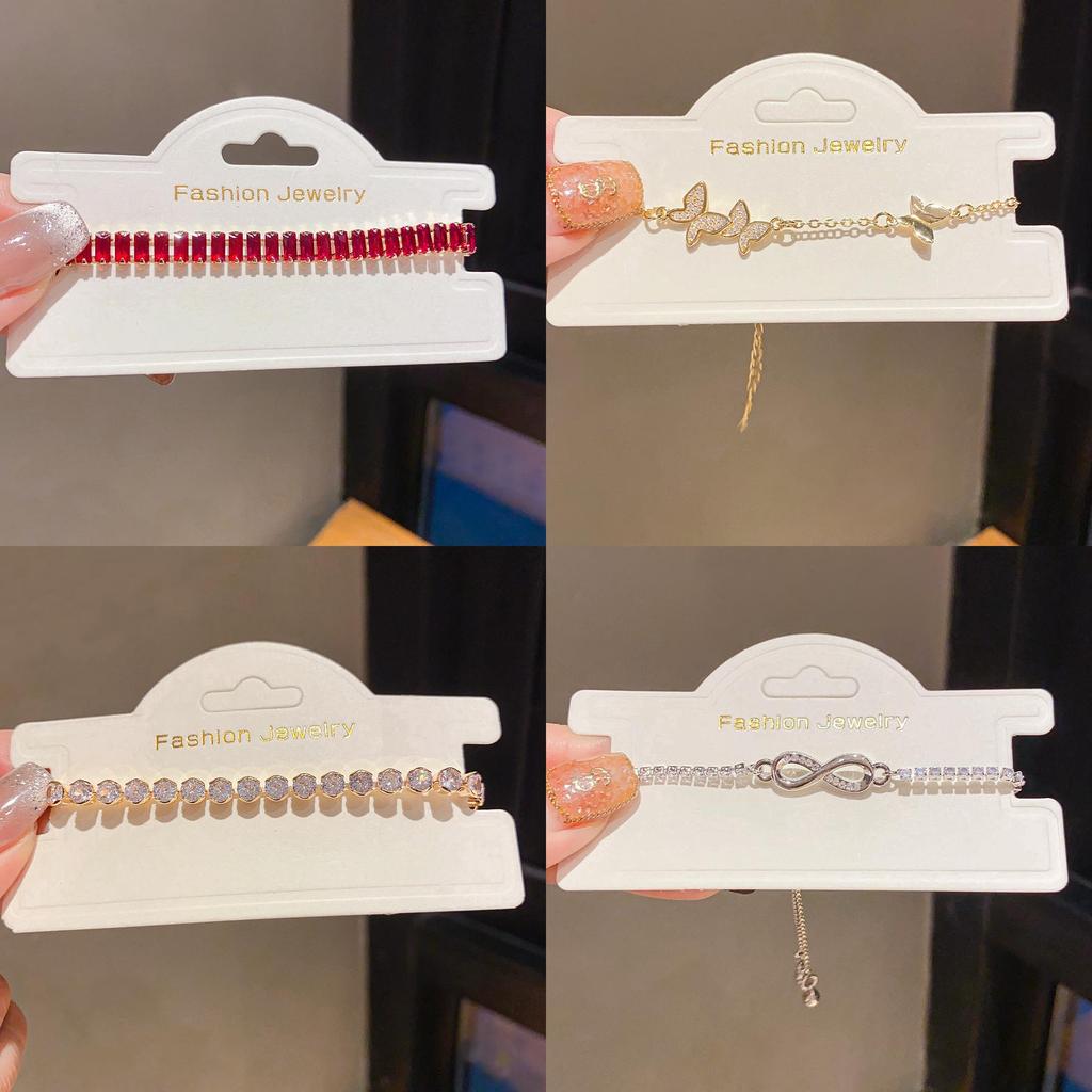Light Luxury Female Geometric Oval Bracelet With Gold Plated Zirconia Design