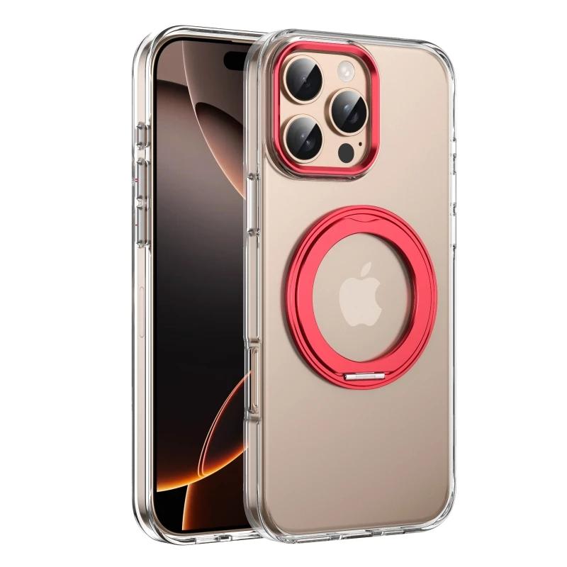 

Новый чехол для телефона Desert Gold с вращающейся подставкой для iPhone 16 15 14 13 12 pro max plus с поддержкой беспроводной зарядки Magsafe For iPhone 12 красный