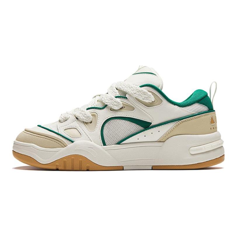 Anta Aojie S Shock Absorbing Wear Resistant Low Top Sneakers Men Sneakers White Yellow Green 112428061-5
