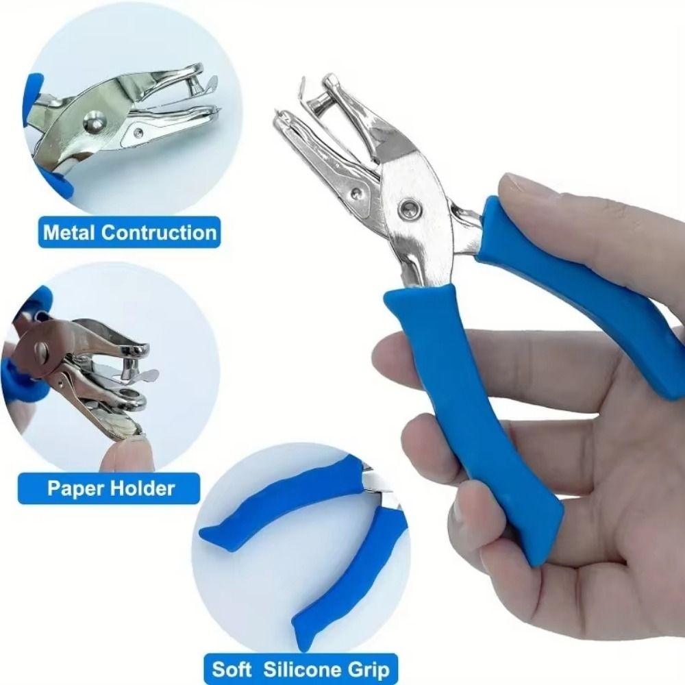 2Pcs Creative Handheld Hole Punch 3/6mm Punch Plier Mini Paper Puncher Loose-leaf Notebooks