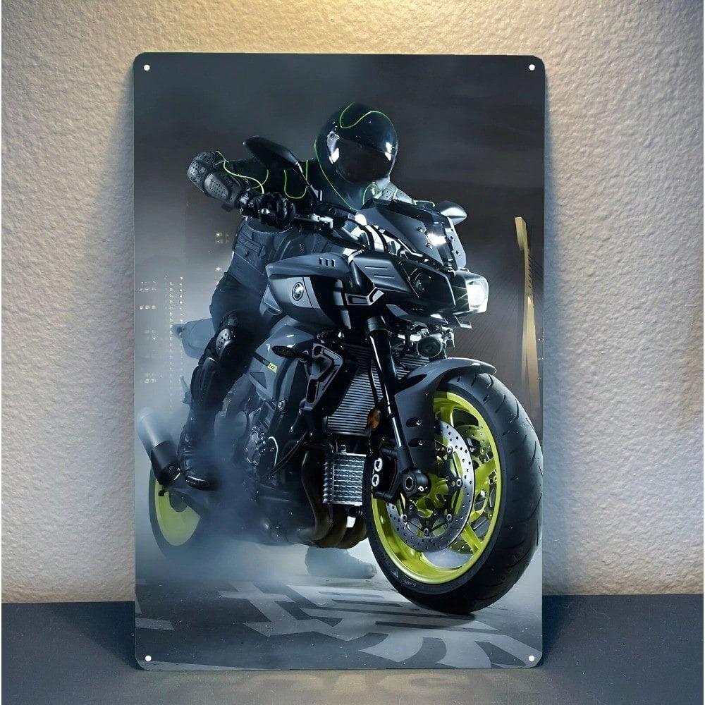 Vintage Yamaha MT10 Motorcycle Metal Tin Sign 20x30cm Garage Bar Wall Decor