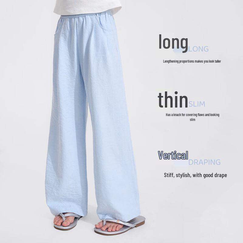 Girls' Lightweight Loose Straight Summer Trousers