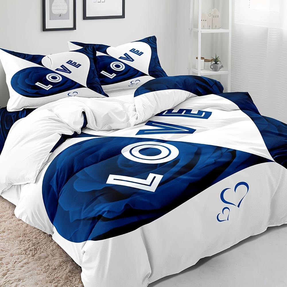 LOVE Printed Polyester Children 3D Children'S King Size  Bedding Duvet Cover Set Cute Printed Cartoon Quilt Cover Home
