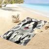 Cow Cat Siamese Print Beach Towel, Large Soft Quick Dry Towel for Beach Camping Swimming