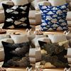 Chinese Cloud Pattern Cushion Cover Anti-dustmite Pillowcase Invisible Zipper Silky Short Plush Sofa Cushion Cover