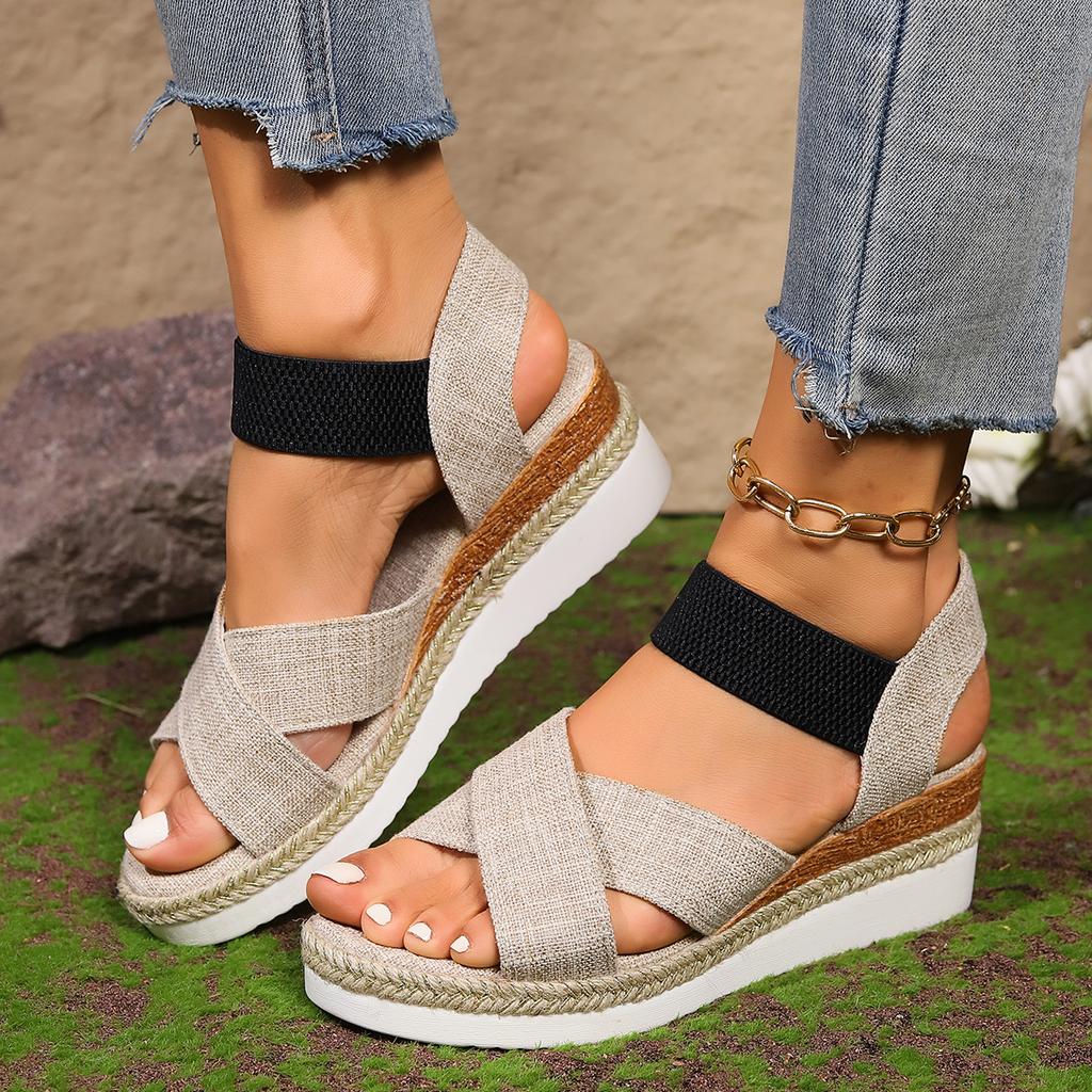 Fashion 2024 New Women Casual Slip on Lightweight Wedge Sandals Trend Peep Toe Platform Sandals Women Summer Fashion Shoes for Women