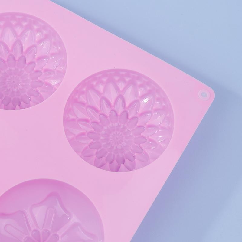 Silikonowa forma 3D z 6 wgłębieniami, 3 różne kształty kwiatów, do DIY, Fondant, Ciasta, Wyrabiania Mydła, Świec, Ciasta, Czekolady, Forma do Pieczenia