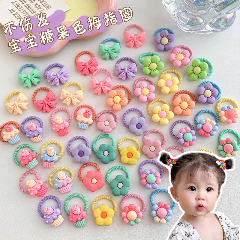 Non-Damaging High-Elastic Hair Ties: Gentle Rubber Bands for Kids' Hairstyles