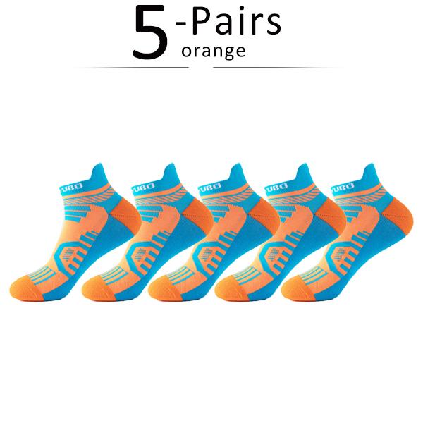 5 Pairs Run Sport Socks Professional Cotton Bright Color Breathable Deodorant Towel Bottom Outdoor Bike Basketball Travel Socks
