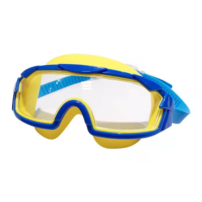 New children's swimming goggles Large-frame electroplated waterproof and anti-fog swimming goggles High-definition myopia protective swimming goggles